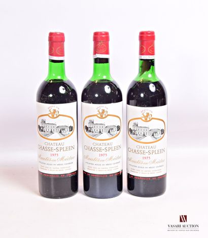 null 3 bouteilles	Château CHASSE SPLEEN	Moulis	1975

	Et. excellentes (1 accroc)....