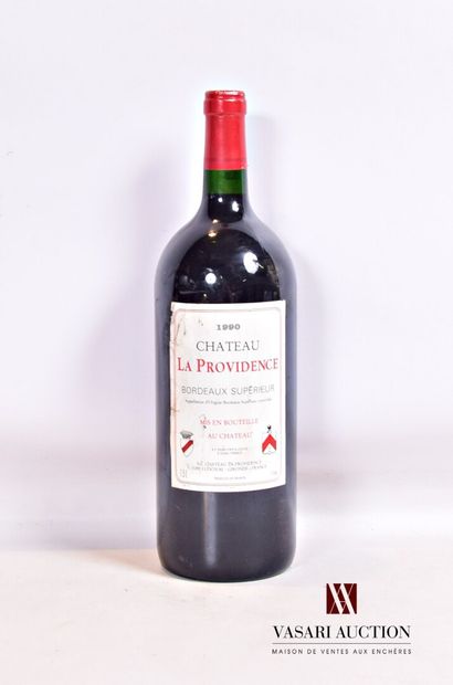 null 1 magnum	Château LA PROVIDENCE	Bordeaux Supérieur	1990

	Et. tachée et un peu...