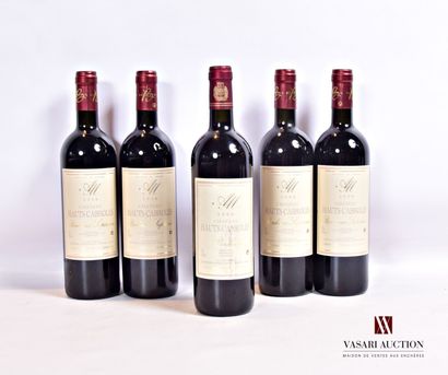 null Lot de 5 bouteilles comprenant :		

4 bouteilles	Château HAUTS-CABROLES	Bordeaux...