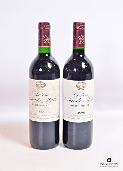 null 2 bouteilles	Château SOCIANDO-MALLET	Haut Médoc	1996

	Et.: 1 impeccable, 1...