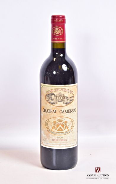 null 1 bouteille	Château CAMENSAC	Haut Médoc GCC	1996

	Et. tachée. N : mi goulo...