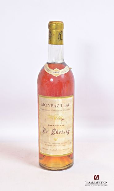 null 1 bouteille 	Château LE CHRISLY	Monbazillac	1959

	Et. fanée et tachée. N :...