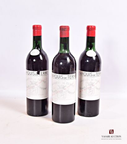 null 3 bouteilles	Château MARQUIS DE TERME	Margaux 	1964

	Et. un peu tachées (quelques...
