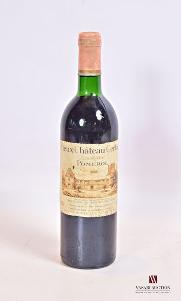 null 1 bouteille	VIEUX CHÂTEAU CERTAN	Pomerol	1985

	Et. un peu fanée, tachée et...