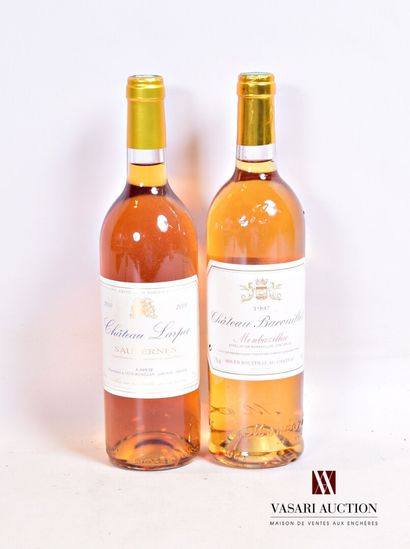 null Lot de 2 bouteilles comprenant :		

1 bouteille	Château LARPEC	Sauternes	2000

1...