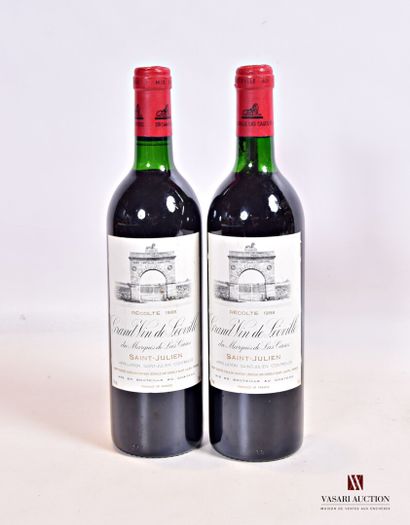 null 2 bouteilles	Château LÉOVILLE LAS CASES	St Julien GCC	1988

	Et. un peu tachées....