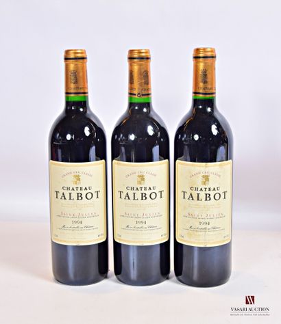 null 3 bouteilles	Château TALBOT	St Julien GCC	1994

	Et.: 1 un peu tachée, 2 plus...