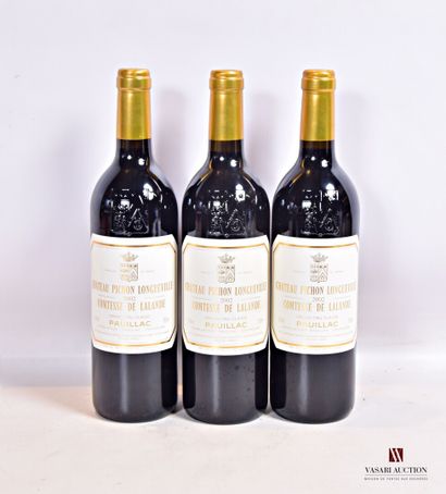 null 3 bouteilles	Château PICHON LALANDE	Pauillac GCC	2002

	Et.: 2 impeccables,...