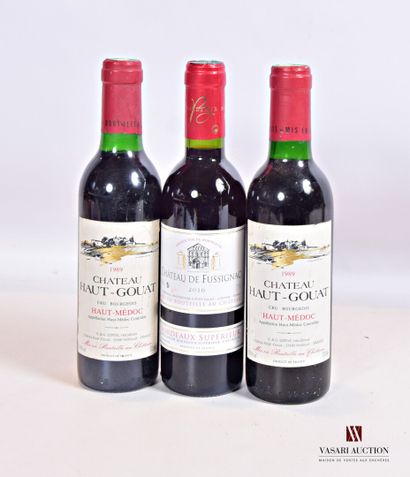 null Lot de 3 demies bouteilles comprenant :		

1 demie	Château de FUSSIGNAC	Bordeaux...