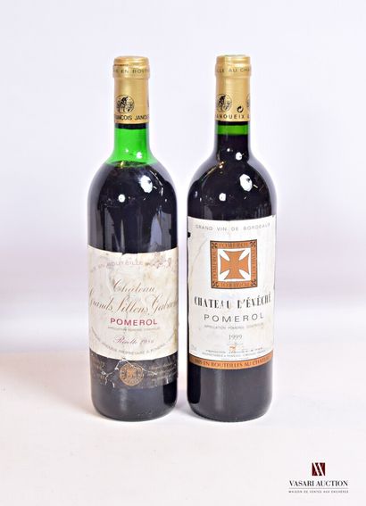 null Lot of 2 bottles including :

1 bottle Château GRANDS SILLONS GABACHOT Pomerol...