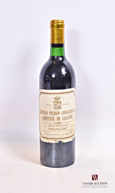 null 1 bouteille	Château PICHON LALANDE	Pauillac GCC	1982

	Et. fanée, tachée et...
