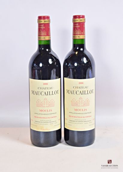 null 2 bouteilles	Château MAUCAILLOU	Moulis	1996

	Et. un peu tachées. N : mi go...