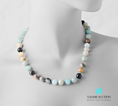 null Necklace made of amazonite pearls, the clasp snap hook in steel.

Length : 46,5...