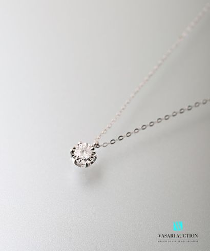 null Necklace with mesh forçat in white gold 750 thousandths supporting a diamonds...