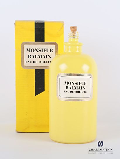 null Moulded glass bottle and cork stopper Monsieur Balmain

Original box 

(stains,...