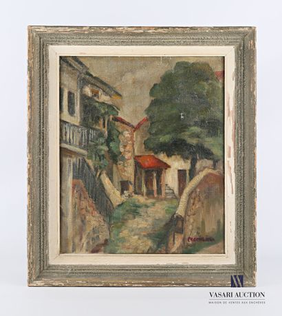null MONIERES 

View of a village 

Oil on canvas 

Signed lower right 

(pierced...