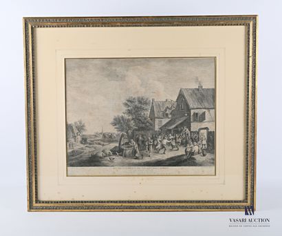 null Lot of five framed pieces including : 

- D.Tenier & Lebas, after - IX vue de...