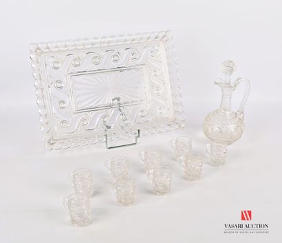 BACCARAT 
Moulded crystal liquor set with...