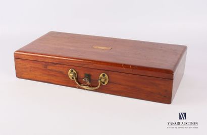null Mahogany box of rectangular form decorated on the lid with a reserve marked...