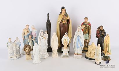 null Lot of fifteen religious subjects including Virgin - Holy Family - Fatima -...