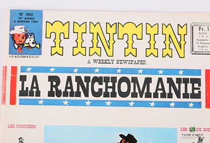 null Lot comprenant quatre revues Tintin N°1125 à 1127 et N°950, quatre volumes in-16°...