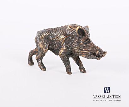 null Boar in bronze with brown patina.

20th century

Height : 3 cm 3 cm - Length...