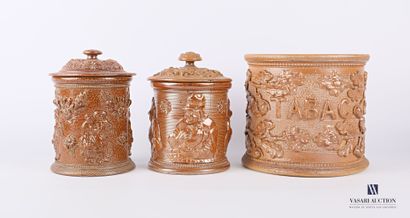 null BEAUVAIS

Set of three stoneware tobacco pots of cylindrical shape, the first...