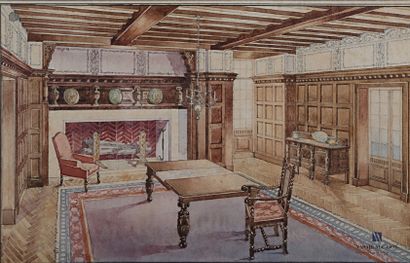 null French school of the 19th century 

Interior view and architectural plates

Five...