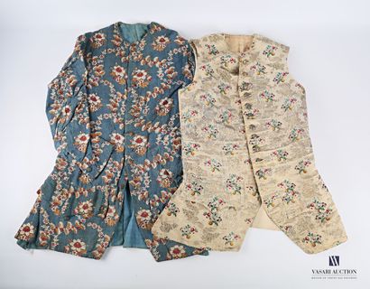 null Lot of old clothes including two embroidered waistcoats and an inside jacket...