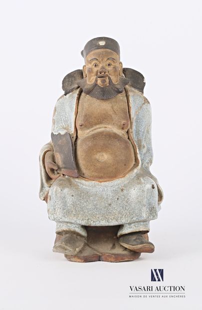 null CHINA

Terracotta subject partly enhanced with cracked enamel depicting a wise...