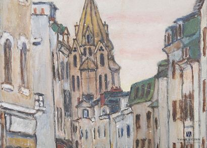 null LIPING ?

View of the church tower through an alley

Oil on cardboard 

Sketch...