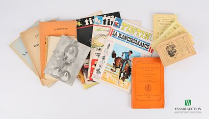 null Lot comprenant quatre revues Tintin N°1125 à 1127 et N°950, quatre volumes in-16°...