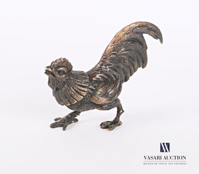 null Bronze rooster with brown patina.

20th century

Height : 5 cm 5 cm - Length...