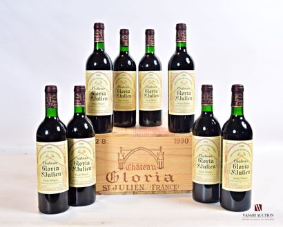 null 8 bouteilles	Château GLORIA	St Julien	1990

	Et. impeccables. N : 1 mi goulot,...