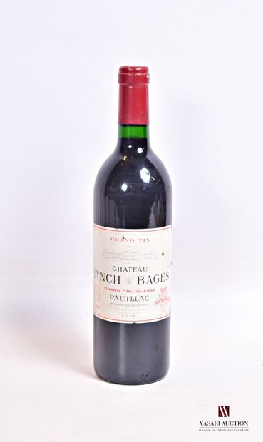 null 1 bouteille	Château LYNCH BAGES	Pauillac GCC	1986

	Et. tachée et légèrement...