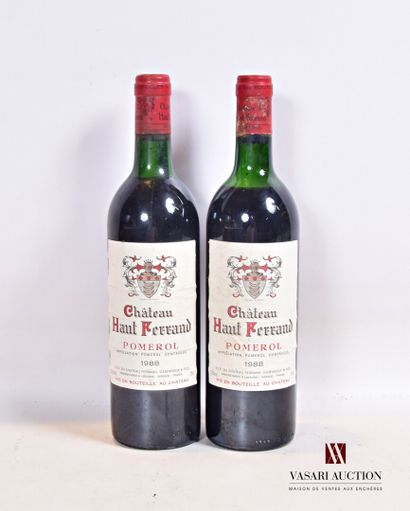 null 2 bouteilles	Château HAUT FERRAND	Pomerol	1988

	Et. froissées et un peu tachées....