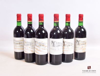 null 
6 bouteilles	Château de CARLES	Fronsac	1981




	Et.: 1 impeccable, 5 plus...