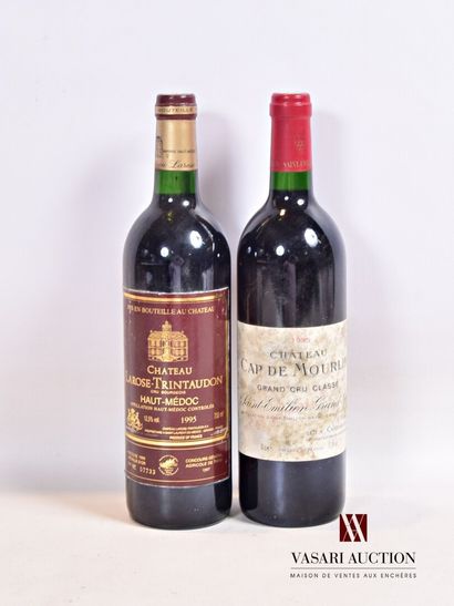 null Lot de 2 bouteilles comprenant :		

1 bouteille	Château CAP DE MOURLIN	St Emilion...
