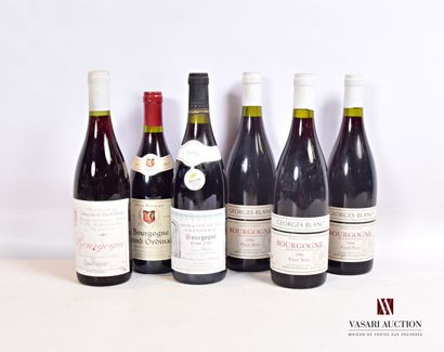 null Lot of 6 bottles including :

1 bottle BOURGOGNE Pinot Noir Dom. de la Grangerie...