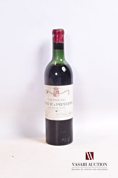null 1 bouteille	Château LATOUR A POMEROL	Pomerol	1955

	Et. fanée et tachée (1 accroc)....
