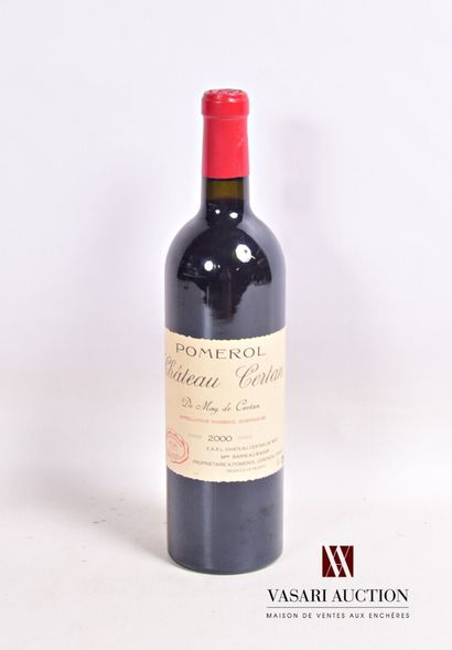 null 1 bouteille	Château CERTAN DE MAY	Pomerol	2000

	Et. impeccable. N : bas go...