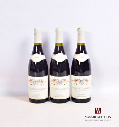 null 3 bouteilles	GEVREY CHAMBERTIN mise Benoît Lafont nég.		1998

	Et. un peu tachées....