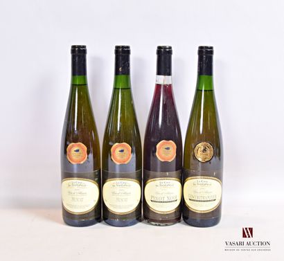 null Lot de 4 bouteilles de vins d'Alsace mise La Cave de Sigolsheim comprenant :		

2...