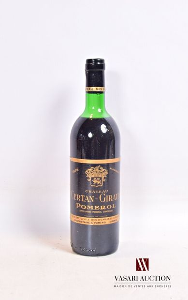 null 1 bouteille	Château CERTAN GIRAUD	Pomerol	1978

	Et. un peu tachée (1 accroc)....