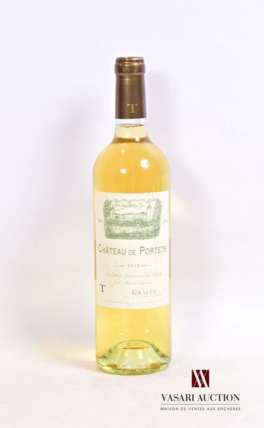 null 1 bouteille	Château DE PORTETS	Graves Blanc Sec	2013

	Et. un peu tachée. N...