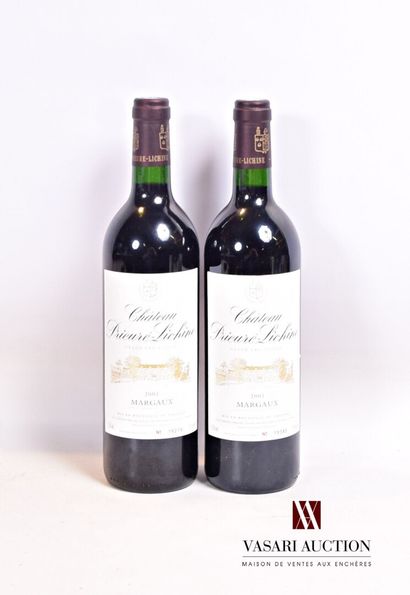 null 2 bouteilles	Château PRIEURÉ LICHINE	Margaux GCC	2001

	Et. impeccables. N :...