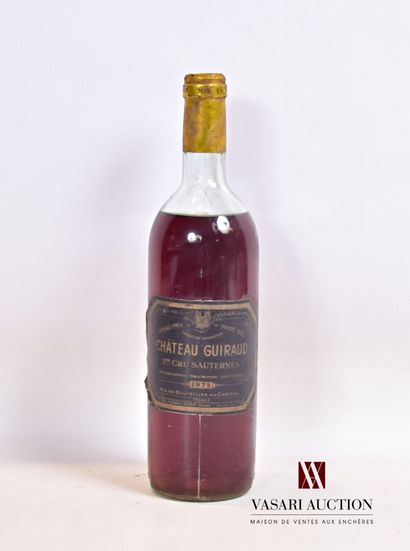 null 1 bouteille	Château GUIRAUD	Sauternes 1er GCC	1975

	Et. fanée et tachée, mais...