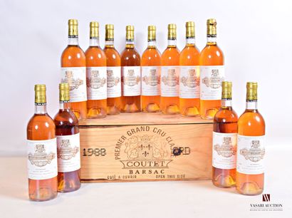 null 12 bouteilles	Château COUTET	Barsac 1er CC	1988

	Et. impeccables. N : 1 mi...