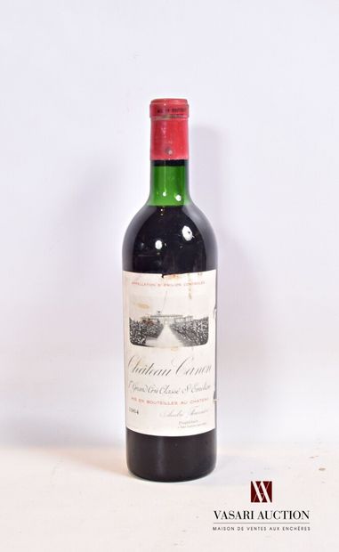 null 1 bouteille	Château CANON	St Emilion 1er GCC	1964

	Et. tachée (3 déchirures)....