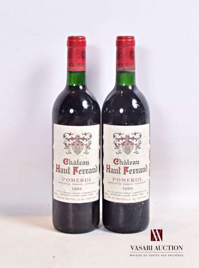 null 2 bouteilles	Château HAUT FERRAND	Pomerol	1989

	Et. froissées et un peu tachées....
